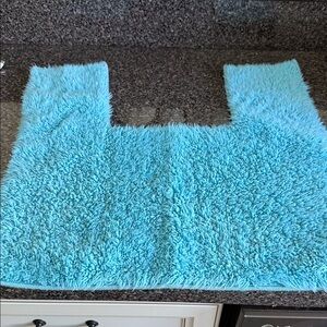 Fluffy aqua toliet Mat